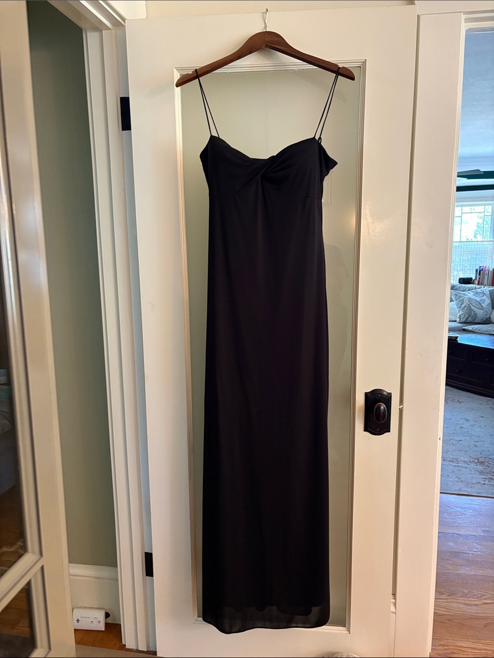 Vintage Laundry by Shelli Segal Sleek Black Spaghetti Strap Slip Dress